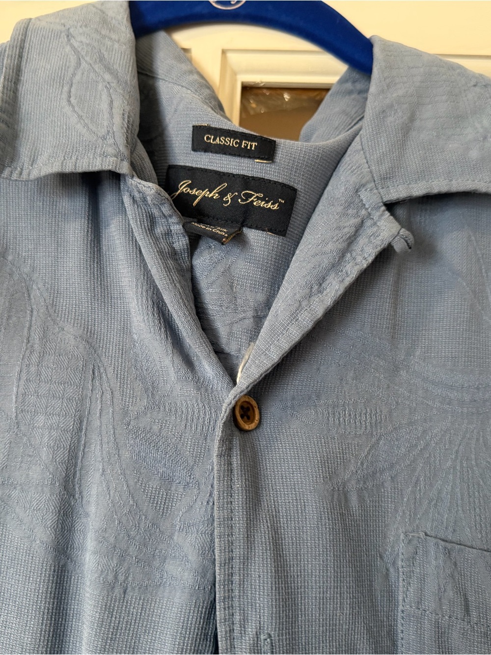 Joseph & Feiss Light Blue Textured Men's Shirt Jacket